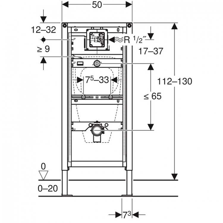 Geberit Duofix pisuāra montāžas rāmis, 111.616.00.1 Geberit Duofix pisuāra montāžas rāmis, 111.616.00.1