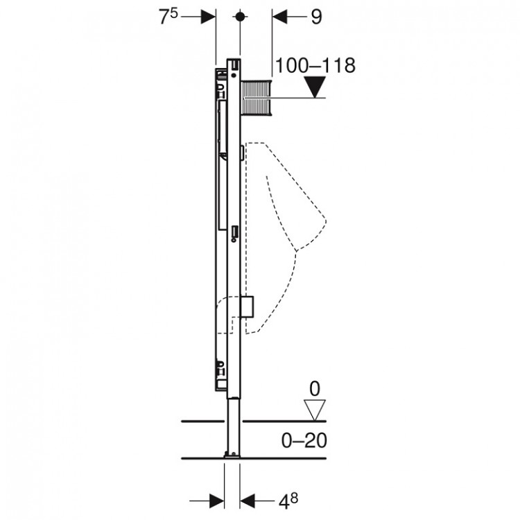 Geberit Duofix pisuāra montāžas rāmis, 111.616.00.1 Geberit Duofix pisuāra montāžas rāmis, 111.616.00.1