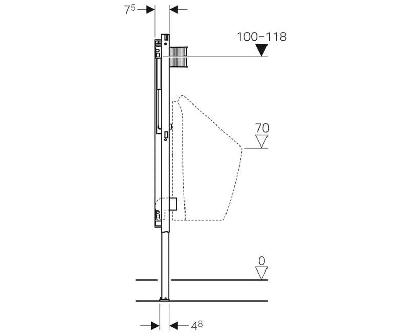 Geberit Duofix pisuāra montāžas rāmis, 111.676.00.1