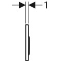 Geberit Omega20 Divrežīmu noskalošanas taustiņš, 115.085.KH.1
