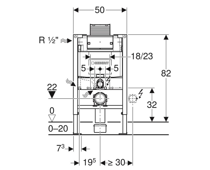 Geberit Montāžas rāmis WC podam Duofix Omega, 111.003.00.1