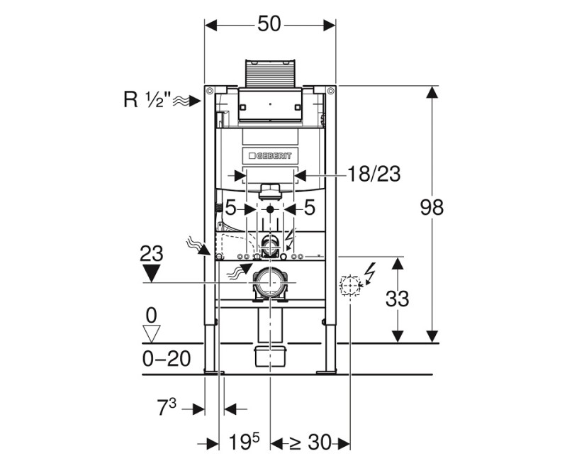 Geberit Montāžas rāmis WC podam Duofix Omega, 111.030.00.1