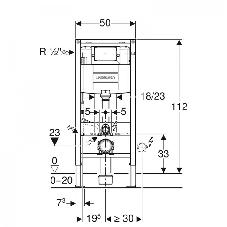 Geberit Montāžas rāmis WC podam Duofix Omega, 111.060.00.1 Geberit Montāžas rāmis WC podam Duofix Omega, 111.060.00.1
