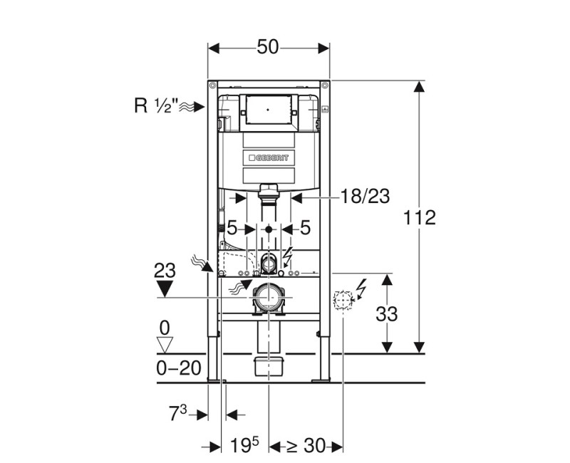 Geberit Montāžas rāmis WC podam Duofix Omega, 111.060.00.1