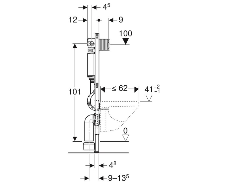 Geberit Montāžas rāmis WC podam Duofix Omega, 111.060.00.1