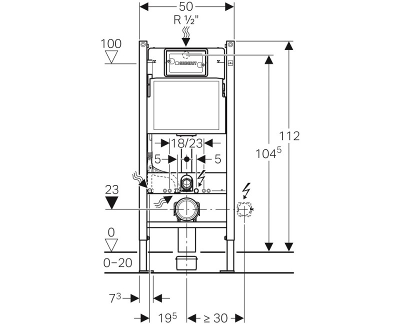 Geberit Монтажная рама для унитаза Duofix Delta, 111.153.00.1