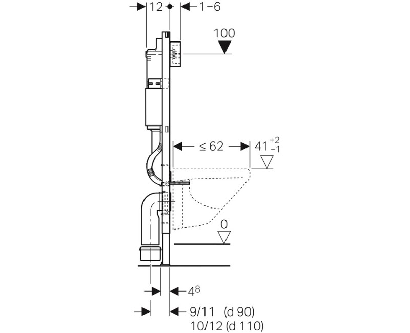 Geberit Монтажная рама для унитаза Duofix Delta, 111.153.00.1