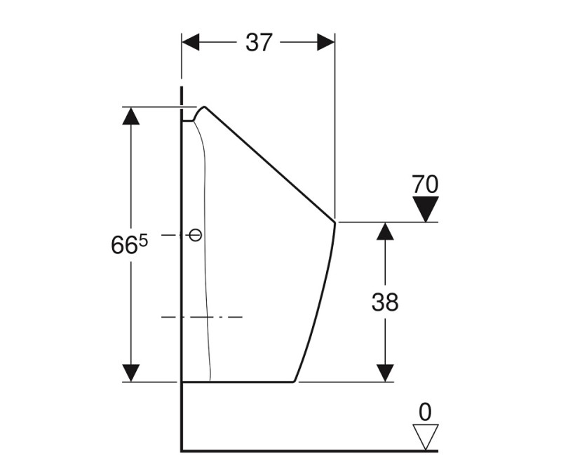 Писсуар Geberit Preda, для встроенной системы смыва, 116.070.00.