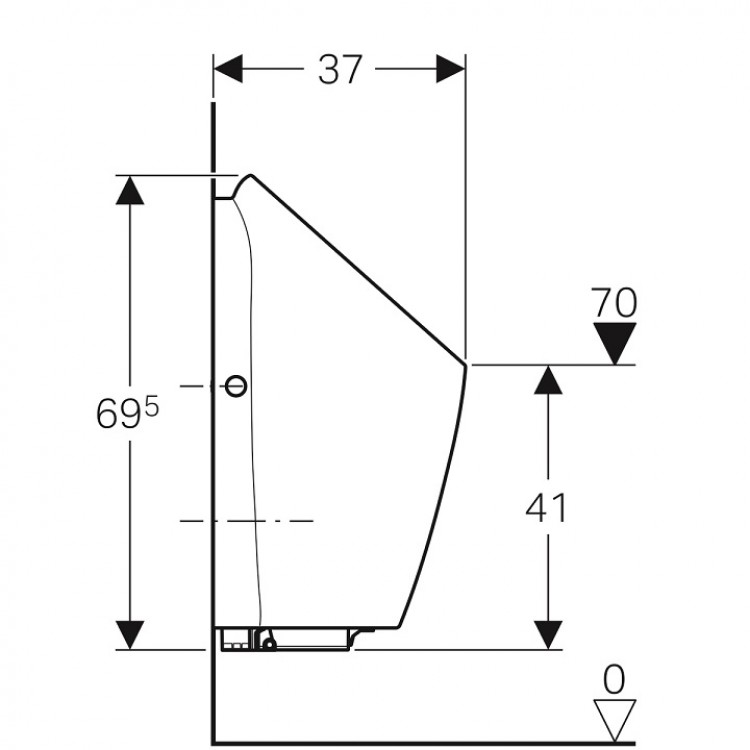 Geberit Preda pisuārs ar integrētu sensora bloku 230V, 116.072.0 Geberit Preda pisuārs ar integrētu sensora bloku 230V, 116.072.0