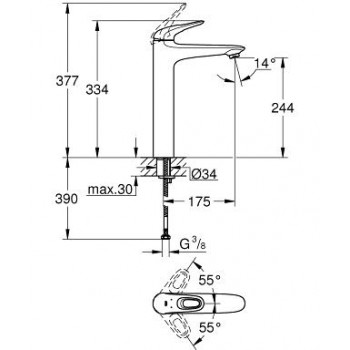 Grohe Eurostyle New XL Izlietnes jaucējkrāns, 23570 003
