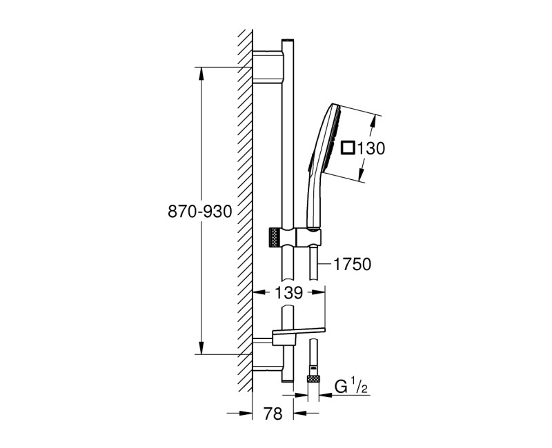 Grohe SmartActive 130 Cube dušas komplekts, 26586LS0