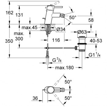 Смеситель для биде Grohe Concetto, хром 32208001