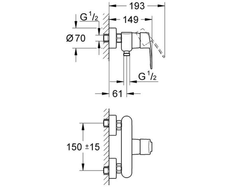 Grohe Eurostyle Cosmo Смеситель для душа, 33590 002