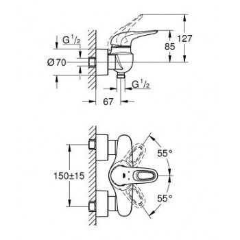 Grohe Eurostyle New Dušas jaucējkrāns, 33590LS3