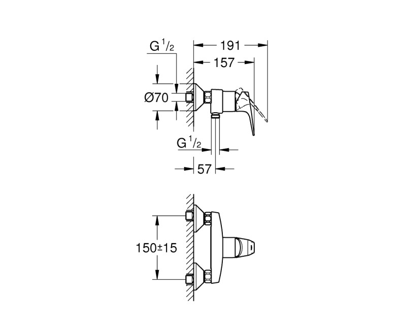 Grohe BauFlow Dušas jaucējkrāns, 23755000