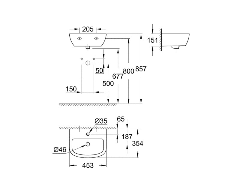 Grohe Bau Ceramic Izlietne 45x35cm, 39424000