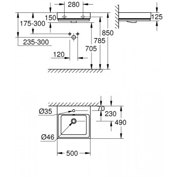 Grohe Cube Ceramic Умывальник 50x49см, 3947400H