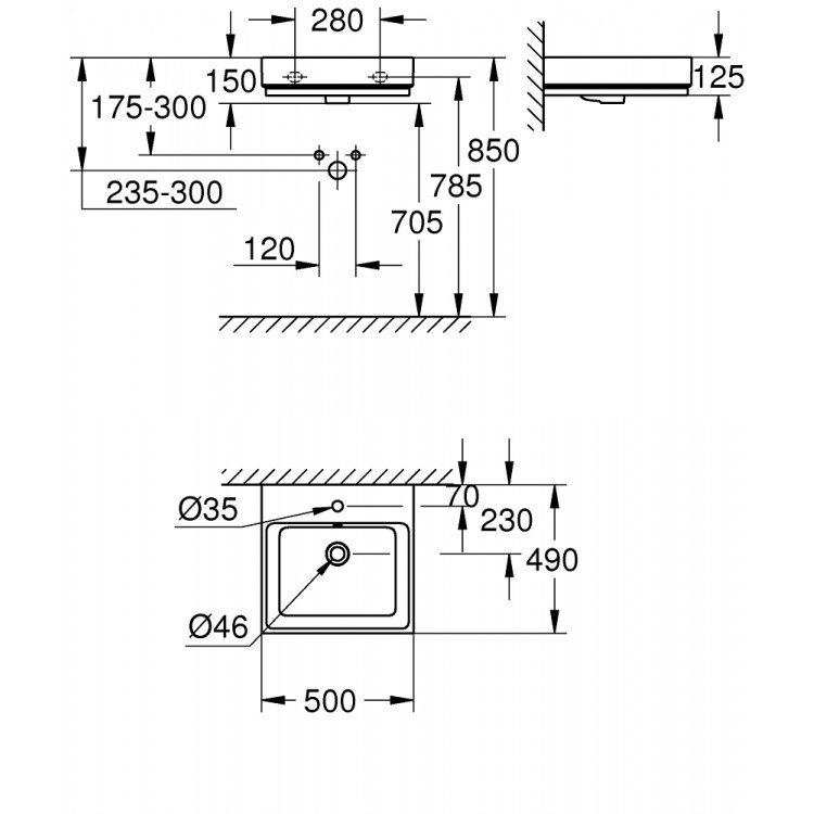 Grohe Cube Ceramic Izlietne 50x49cm, 3947400H