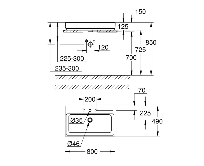 Grohe Cube Ceramic Uzliekamā izlietne 80x49cm, 3947600H