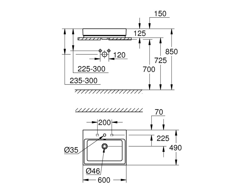 Grohe Cube Ceramic Uzliekamā izlietne 60x49cm, 3947700H