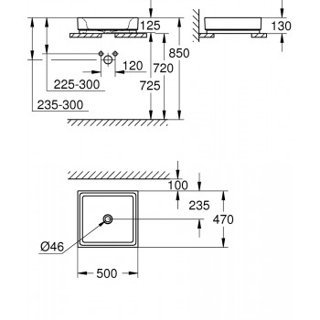 Grohe Cube Ceramic Нaкладная раковина 50x47см, 3948100H