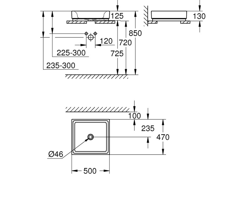 Grohe Cube Ceramic Uzliekamā izlietne 50x47cm, 3948100H
