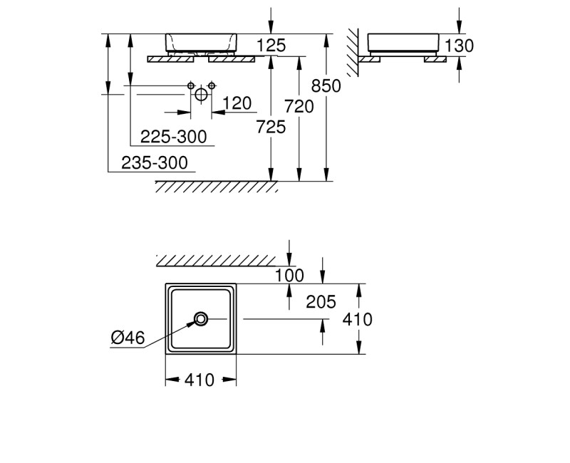 Grohe Cube Ceramic Uzliekamā izlietne 41x41cm, 3948200H