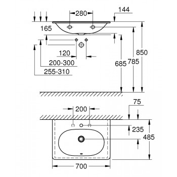 Grohe Essence Izlietne 70x49cm, 3956400H