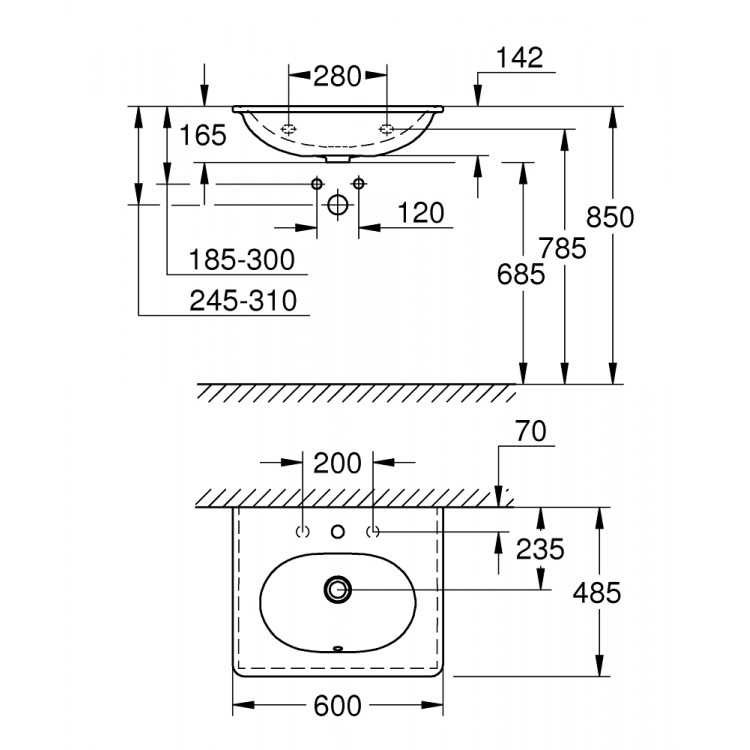 Grohe Essence Izlietne 60x49cm, 3956500H