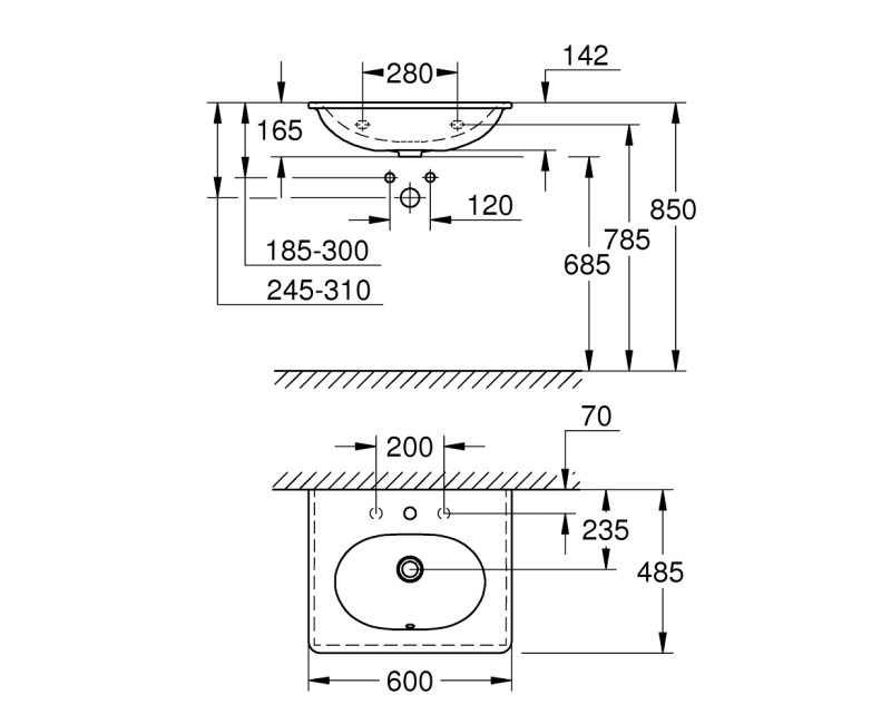 Grohe Essence Izlietne 60x49cm, 3956500H