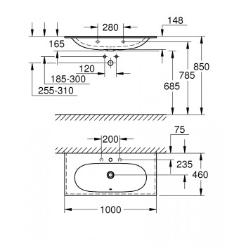 Grohe Essence Izlietne 100x46cm, 3956600H