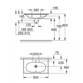 Grohe Essence Izlietne 80x46cm, 3956700H