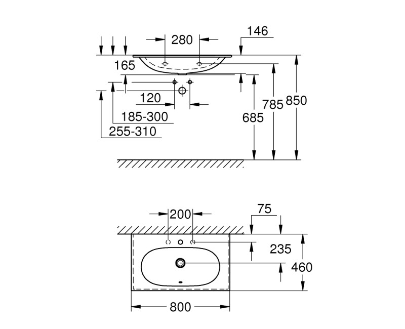 Grohe Essence Izlietne 80x46cm, 3956700H