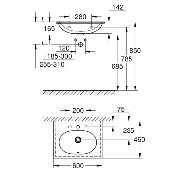 Grohe Essence Izlietne 60x46cm, 3956800H