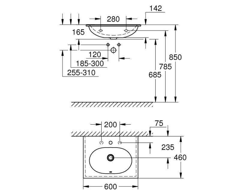 Grohe Essence Izlietne 60x46cm, 3956800H