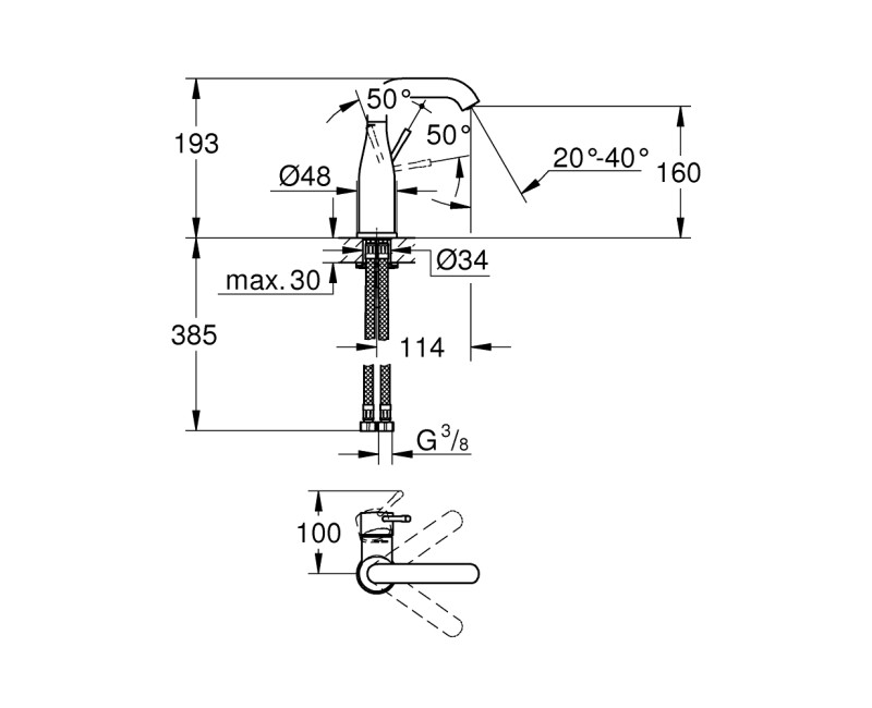 Grohe Essence M Смеситель для умывальника, 23463001