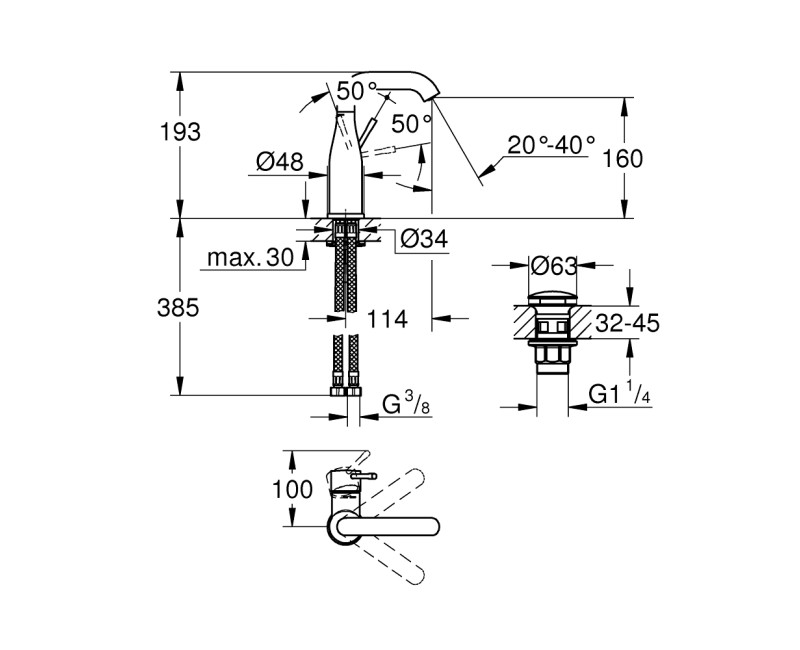 Grohe Essence M Смеситель для умывальника, 23798001