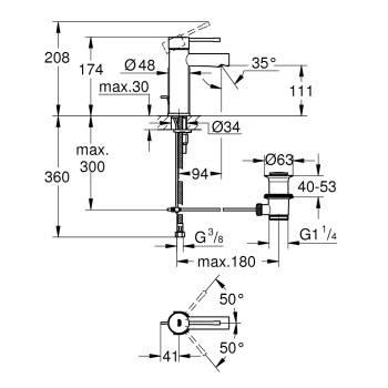 Vannas istabas izlietnes maisītājs Grohe Essence S, hromēts 32898001