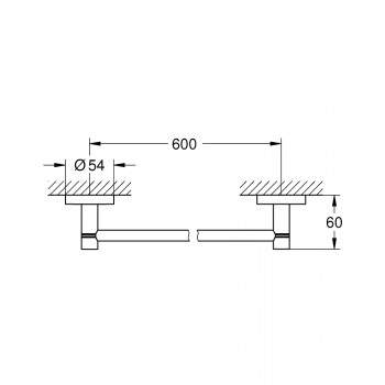 Grohe Essentials Dvieļu turētājs 60cm, hroms 40366001