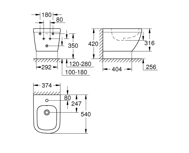 Grohe Euro Ceramic Подвесное биде, 39208000