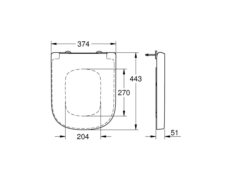 Grohe Euro Ceramic WC Жёсткая крышка, 39331001