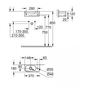 Grohe Euro Ceramic Izlietne 37x18cm, 39327000