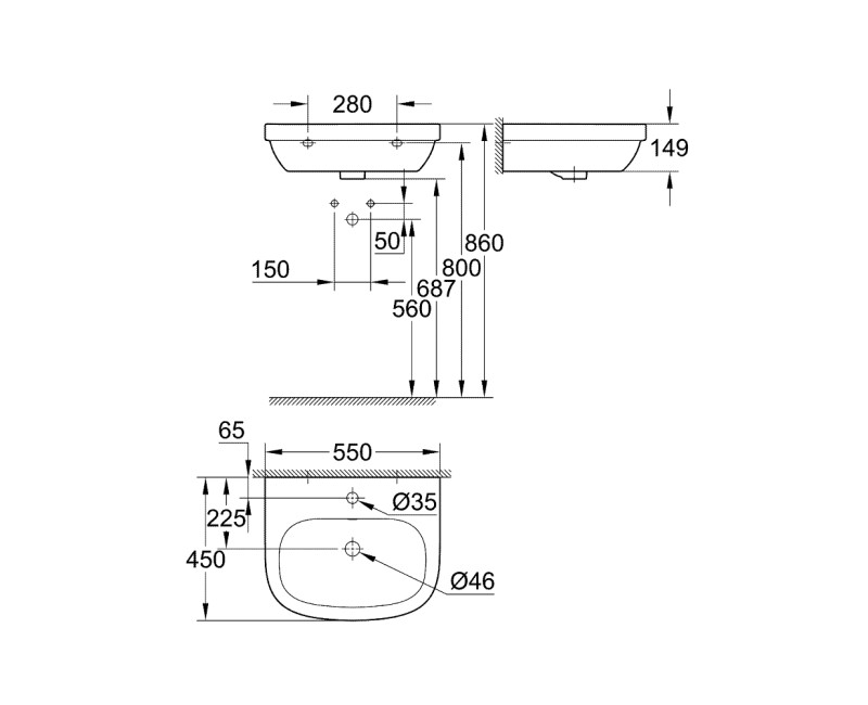 Grohe Euro Ceramic Умывальник 55x45см, 3933600H