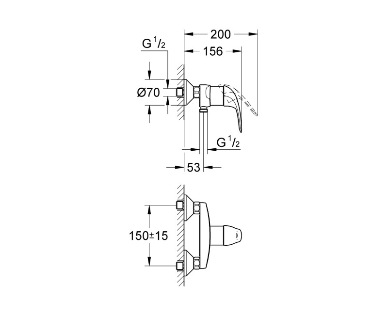 Grohe Euroeco Dušas jaucējkrāns, 32740000