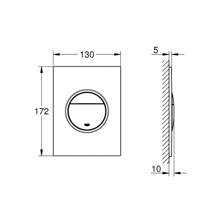 Grohe Nova Cosmo S Divrežīmu noskalošanas taustiņš, 37601P00 Grohe Nova Cosmo S Divrežīmu noskalošanas taustiņš, 37601P00