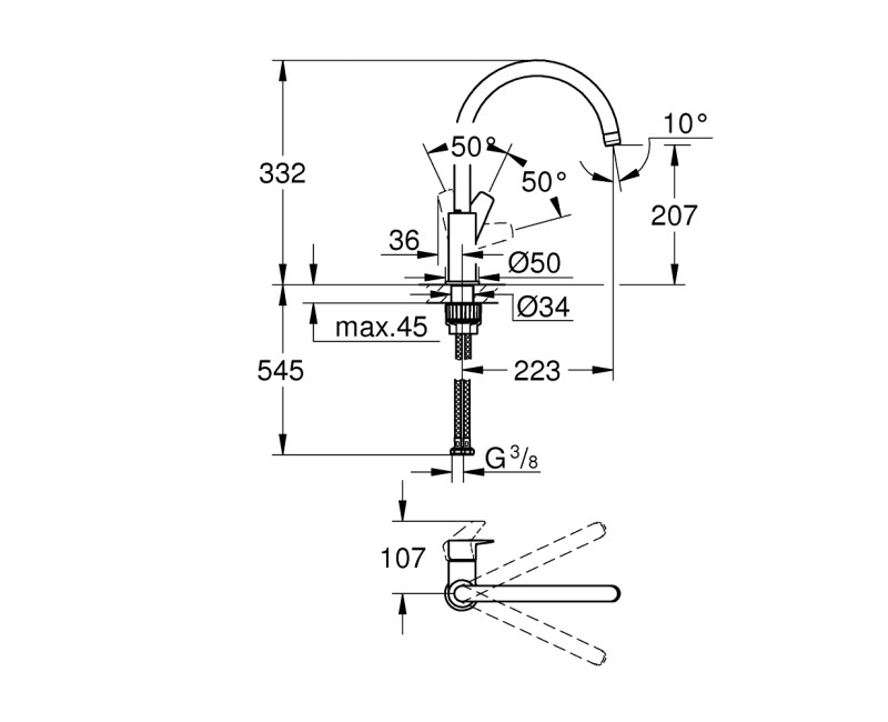 GROHE BauEdge Смеситель для мойки 31367001