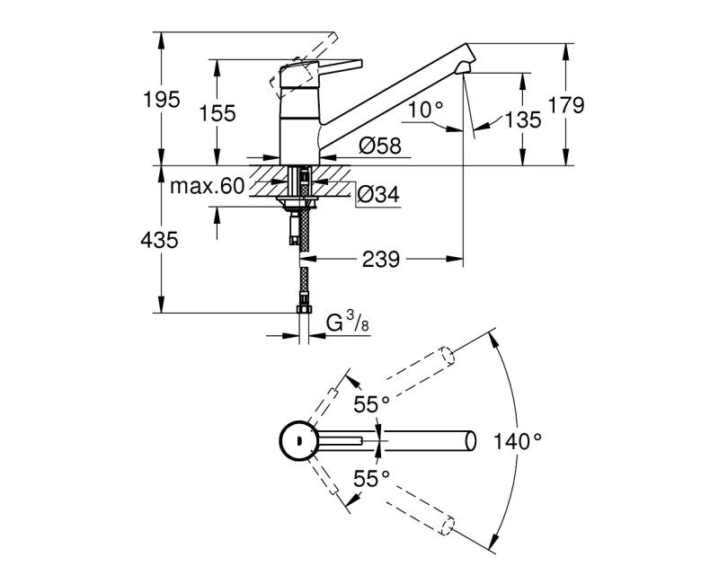 GROHE CONCETTO Смеситель для мойки 32659001