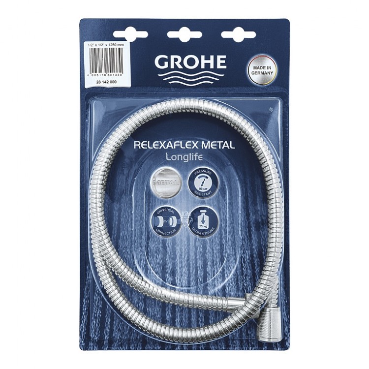 Grohe Rolaflex Longlife Dušas šļūtene 1.25m, 28142000 Grohe Rolaflex Longlife Dušas šļūtene 1.25m, 28142000