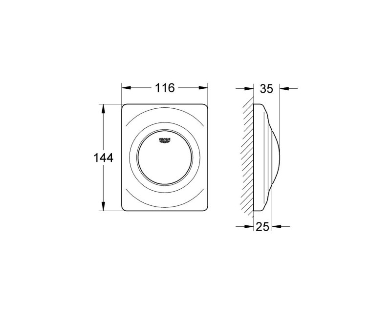 Grohe Surf Pisuāra poga,38808000