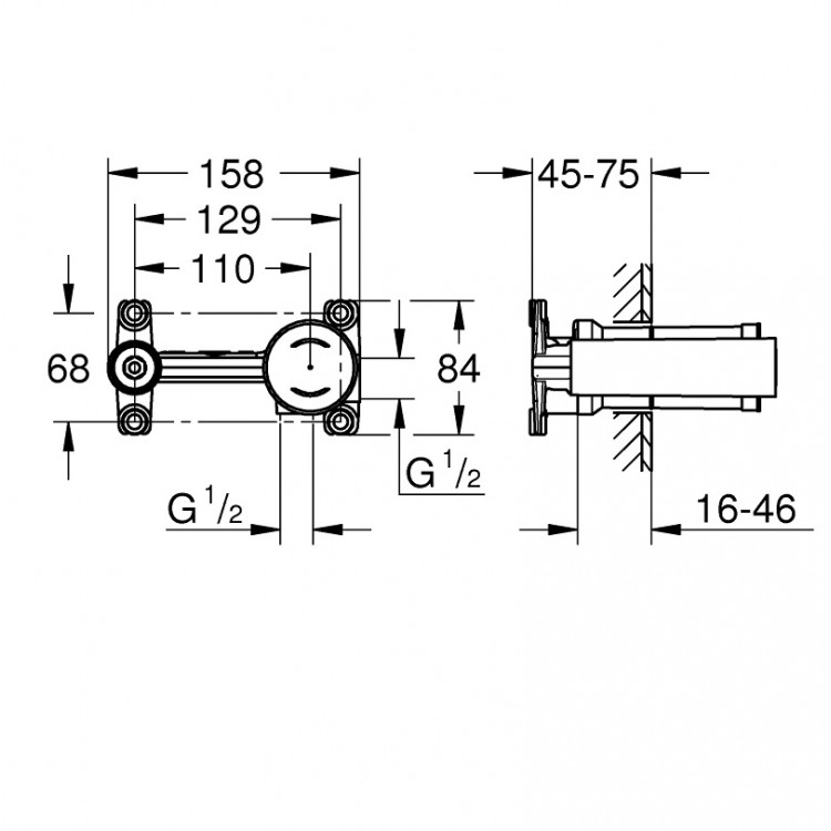 Grohe iebūvējamā izlietnes jaucējkrāna darba daļa 23571000